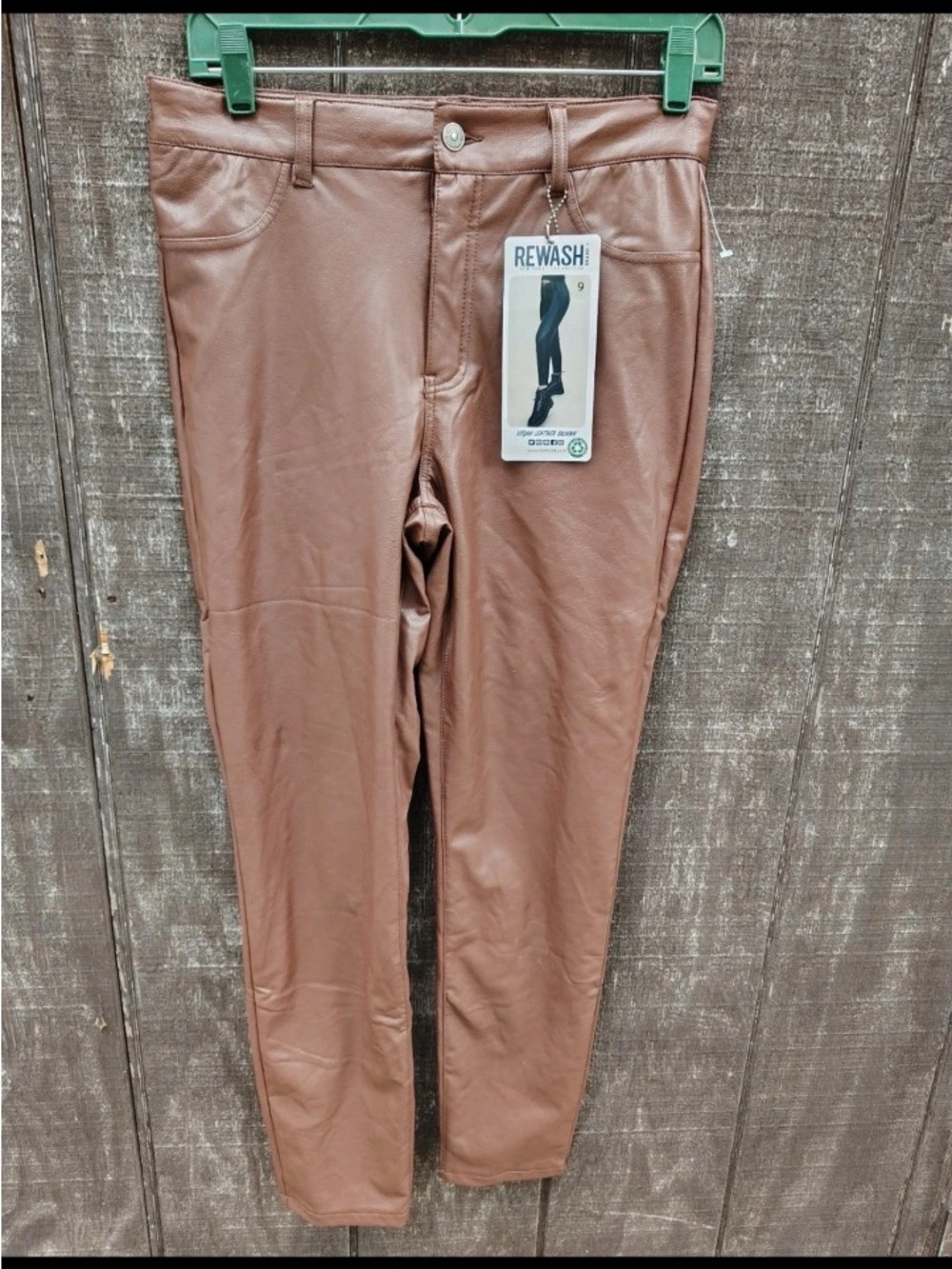 Rewash Brand Vegan Leather Skinny Jeans